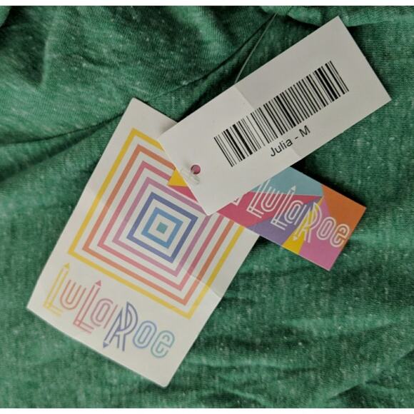 LuLaRoe Julia Dress Knit Knee Length Short Sleeves M New - Picture 4 of 7